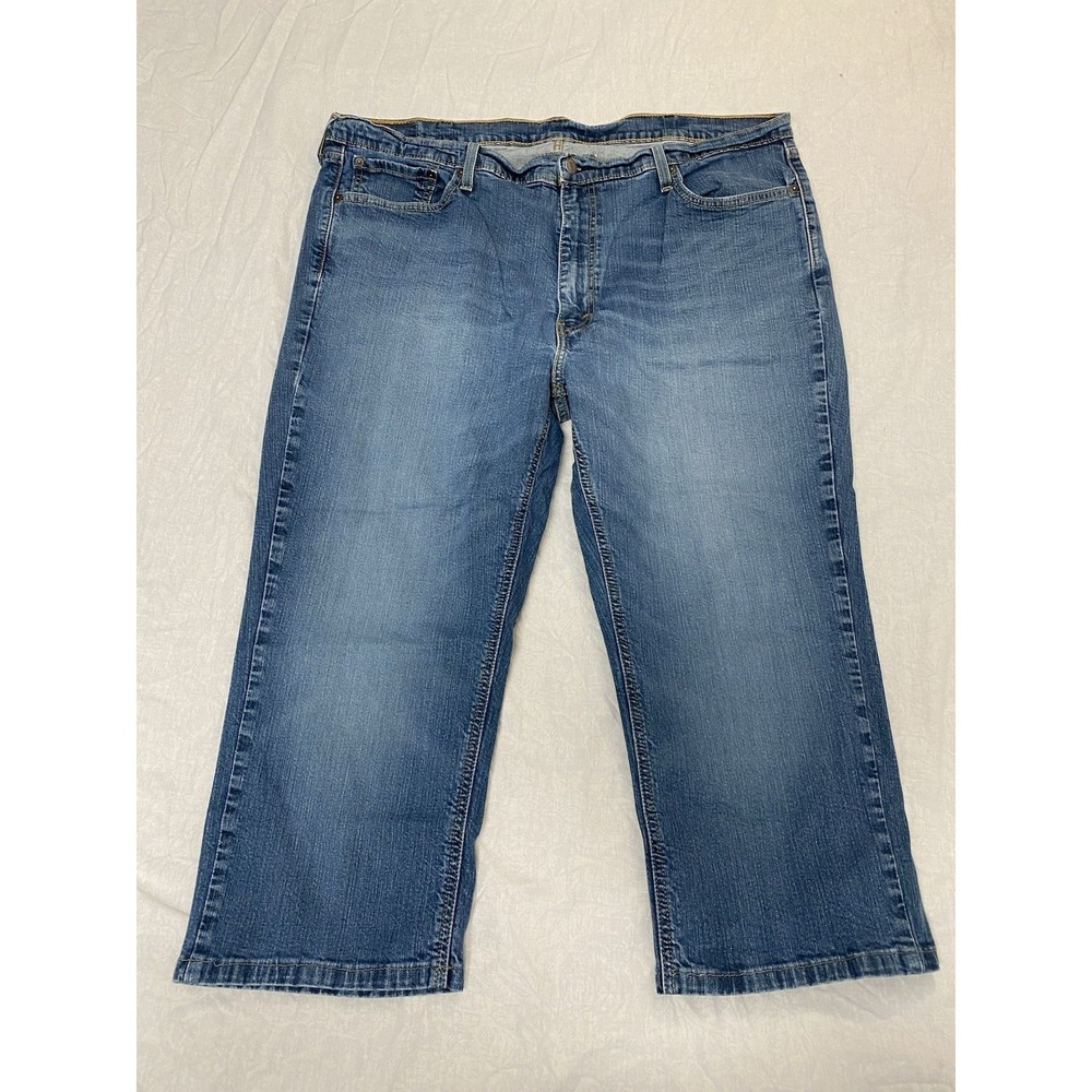 Levis 541 Jeans Mens 42x21 Cropped To 21 Inseam Athletic Taper Blue Denim